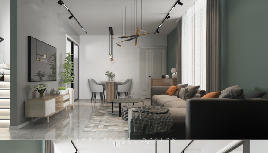 客廳北歐風(fēng)現(xiàn)代簡約軟裝設(shè)計(jì)